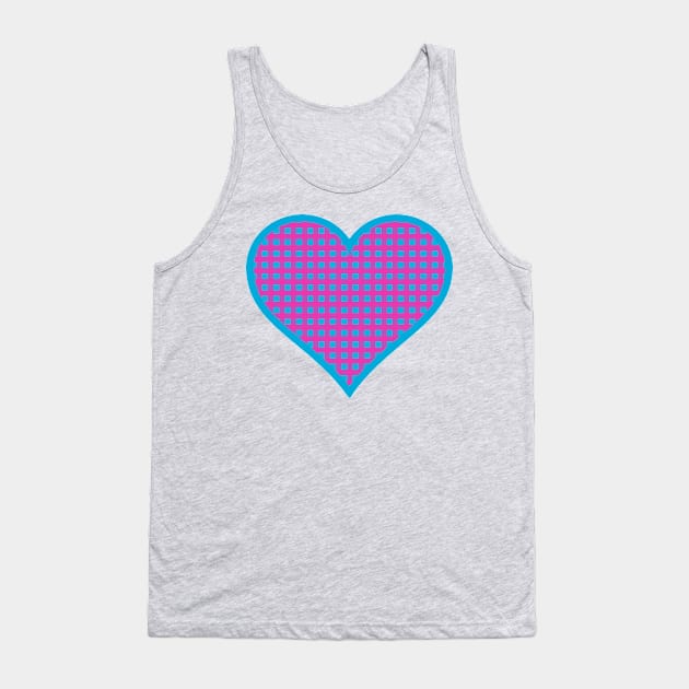 Pink and Blue Gingham Heart Tank Top by bumblefuzzies